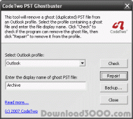 CodeTwo PST Ghostbuster screenshot